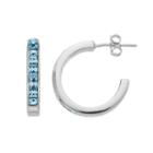 Brilliance Hoop Earrings With Swarovski Crystals, Women's, Blue