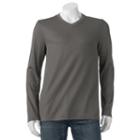 Big & Tall Croft & Barrow&reg; Classic-fit Ribbed V-neck Tee, Men's, Size: L Tall, Grey