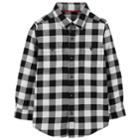 Boys 4-12 Carter's Plaid Button Down Shirt, Size: 7, Black Plaid