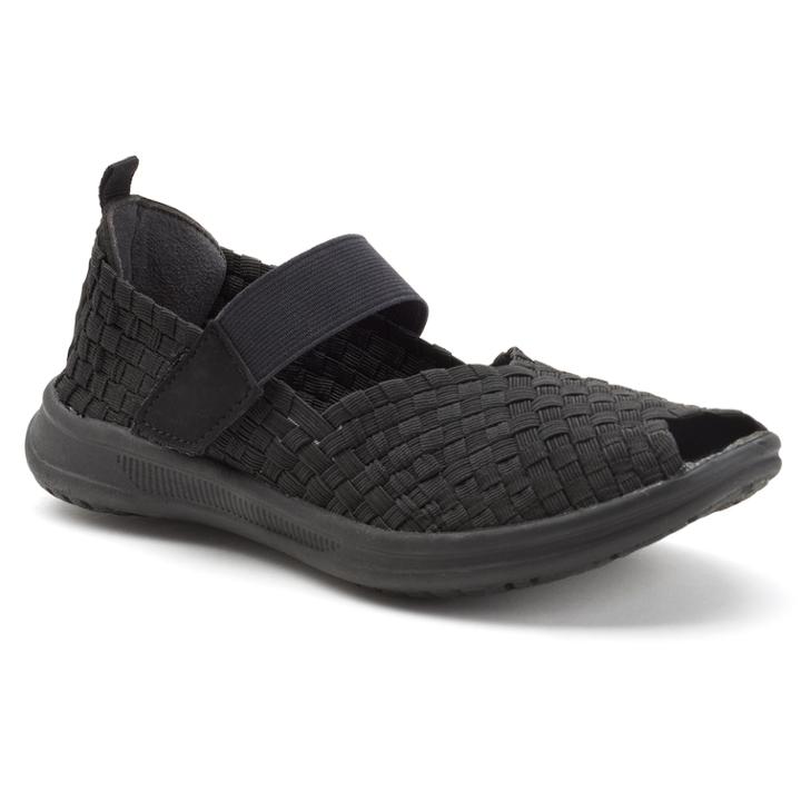 Croft & Barrow&reg; Women's Stretch Peep-toe Sandals, Size: 5.5 Med, Black