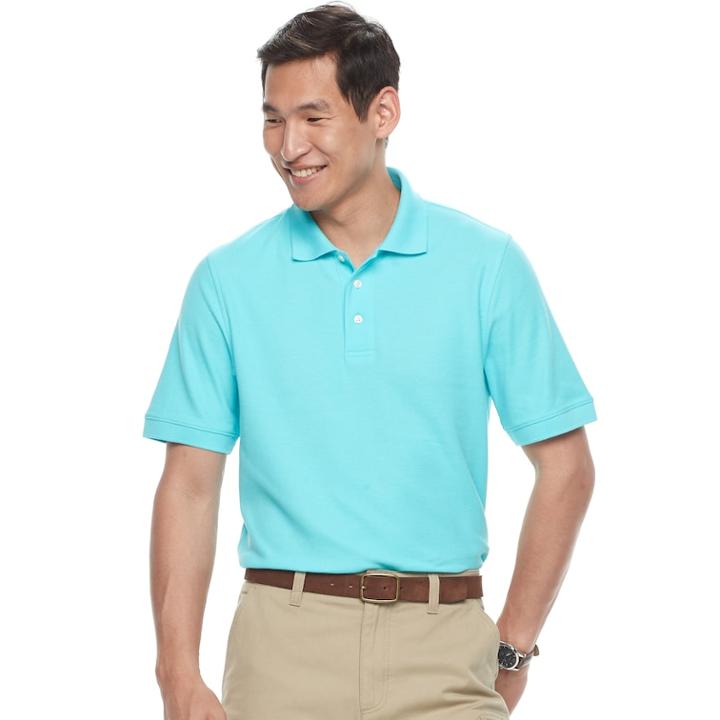 Men's Croft & Barrow&reg; Pique Performance Polo, Size: Medium, Turquoise/blue (turq/aqua)
