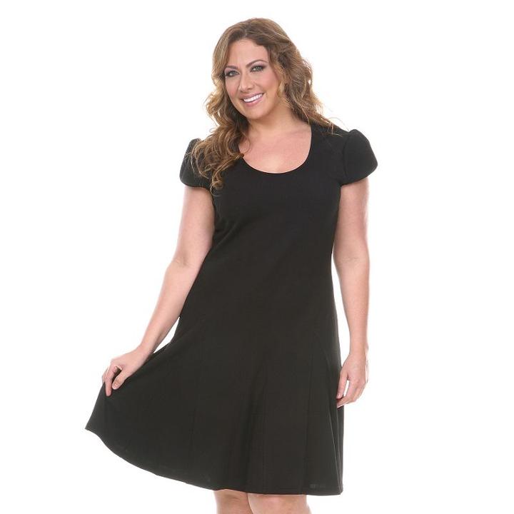 Plus Size White Mark Fit & Flare Dress, Women's, Size: 2xl, Black