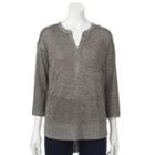 Women's Dana Buchman Marled Splitneck Sweater, Size: Small, Grey