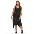 Plus Size Apt. 9&reg; Shark-bite Maxi Tank Dress, Women's, Size: 1xl, Oxford