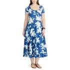 Plus Size Chaps Floral Fit & Flare Dress, Women's, Size: 1xl, Blue
