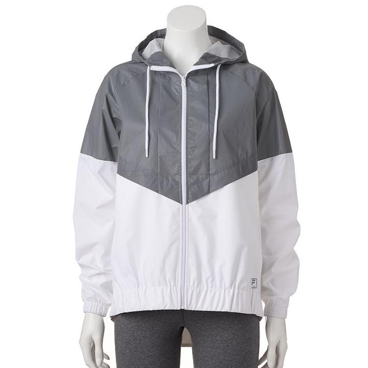 Women's Fila Sport&reg; Reflective Windbreaker Jacket, Size: Xl, White