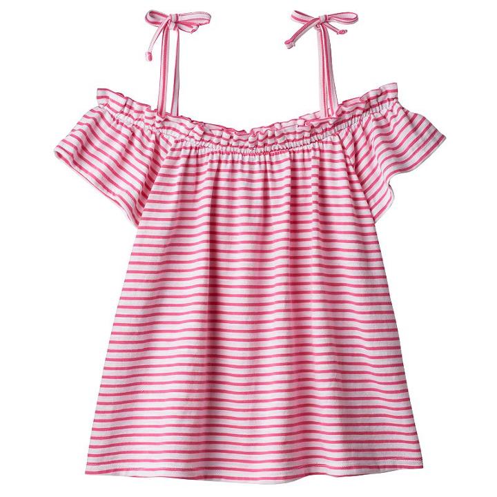 Girls 4-10 Jumping Beans&reg; Print Off-the-shoulder Top, Girl's, Size: 10, Med Pink