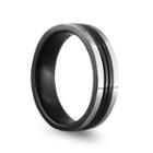 Sti By Spectore Black And Gray Titanium Striped Band Ring, Women's, Size: 6, Multicolor