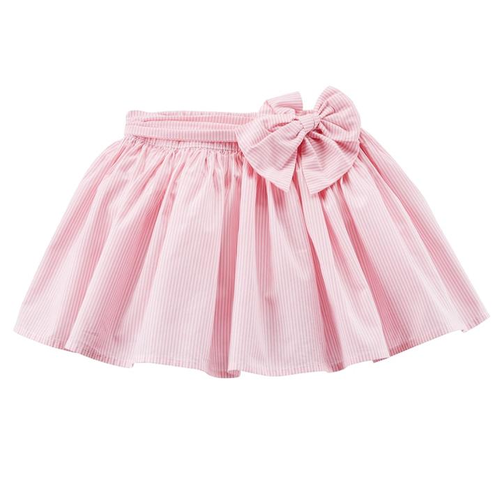 Girls 4-8 Carter's Striped Pink Poplin Skirt, Size: 8