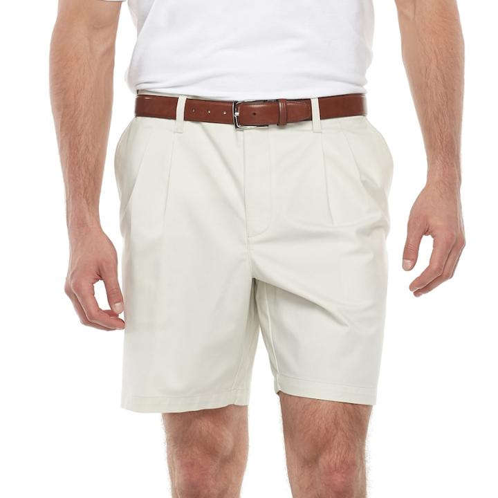 Big & Tall Croft & Barrow&reg; Regular-fit Easy-care Stretch Pleated Shorts, Men's, Size: 52, Lt Beige