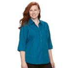 Plus Size Women's Croft & Barrow&reg; Knit-to-fit Shirt, Size: 3xl, Light Blue