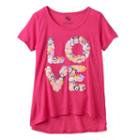 Disney's Tsum Tsum Girls 7-16 High-low Hem Glitter Love Graphic Tee, Girl's, Size: Small, Brt Pink