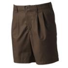 Men's Croft & Barrow&reg; True Comfort Classic-fit Stretch Pleated Shorts, Size: 42, Brown