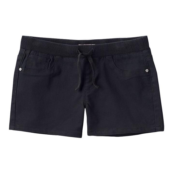 Girls 7-16 & Plus Size So&reg; Ribbed Waist Sateen Shorts, Girl's, Size: 20 1/2, Black, Comfort Wear