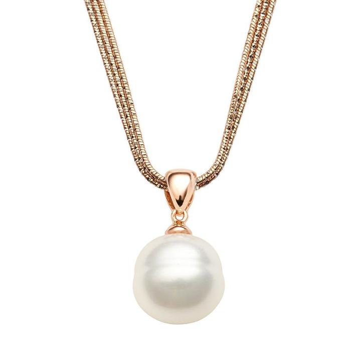 Freshwater By Honora 18k Rose Gold Over Silver And Sterling Silver Freshwater Cultured Pearl Multistrand Pendant, Women's, Grey