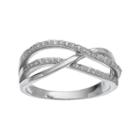 Primrose Sterling Silver Cubic Zirconia Crisscross Ring, Women's, Size: 9, White
