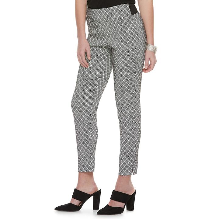 Women's Elle™ Pull-on Slim Ankle Pants, Size: Xl, Black