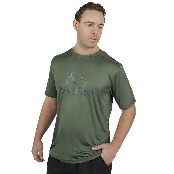 Men's Realtree Logo Performance Tee, Size: Xxl, Green