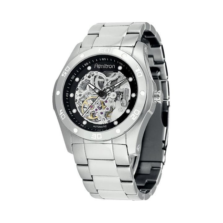 Armitron Men's Stainless Steel Automatic Skeleton Watch - 20/4406svsv, Size: Large, Silver