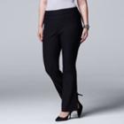 Plus Size Simply Vera Vera Wang Pull-on Bootcut Pants, Women's, Size: 2xl, Black