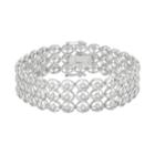 Sterling Silver 1 Carat T.w. Diamond Triple Row Bracelet, Women's, Size: 7.5, White