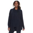 Plus Size Sonoma Goods For Life&trade; Crewneck Cable-knit Scarf & Sweater, Women's, Size: 3xl, Blue (navy)