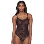 Apt. 9&reg; Stretch Floral Lace Bodysuit Lingerie, Women's, Size: Small, Black