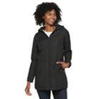 Women's Weathercast Modern Hooded Quilted Anorak Jacket, Size: Small, Black