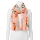 Manhattan Accessories Co. Scattered Floral Oblong Scarf, Women's, Orange