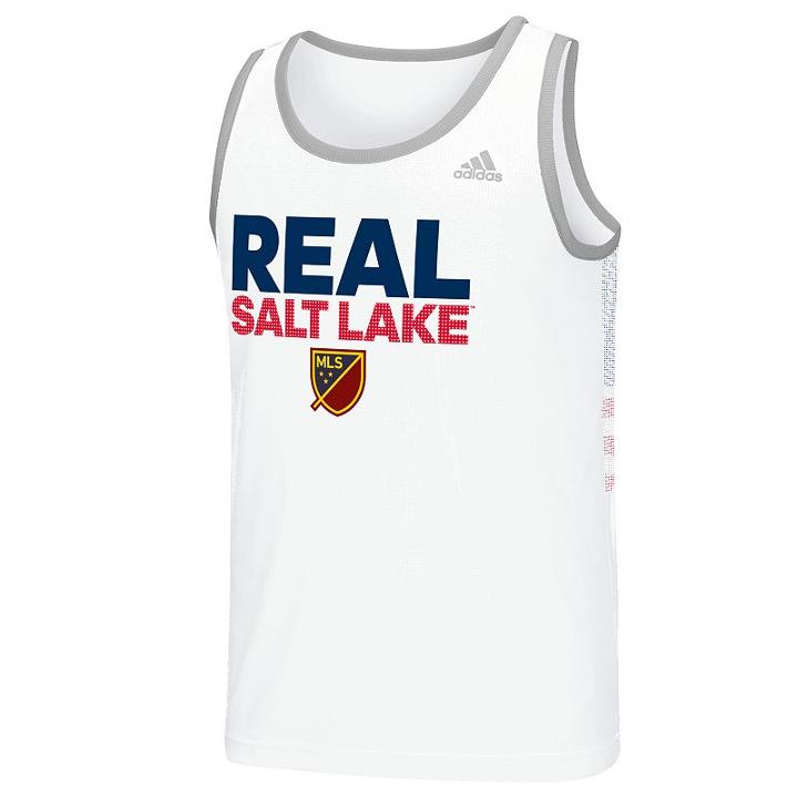 Men's Adidas Real Salt Lake Finish Fan Wear Tank Top, Size: Xxl, White
