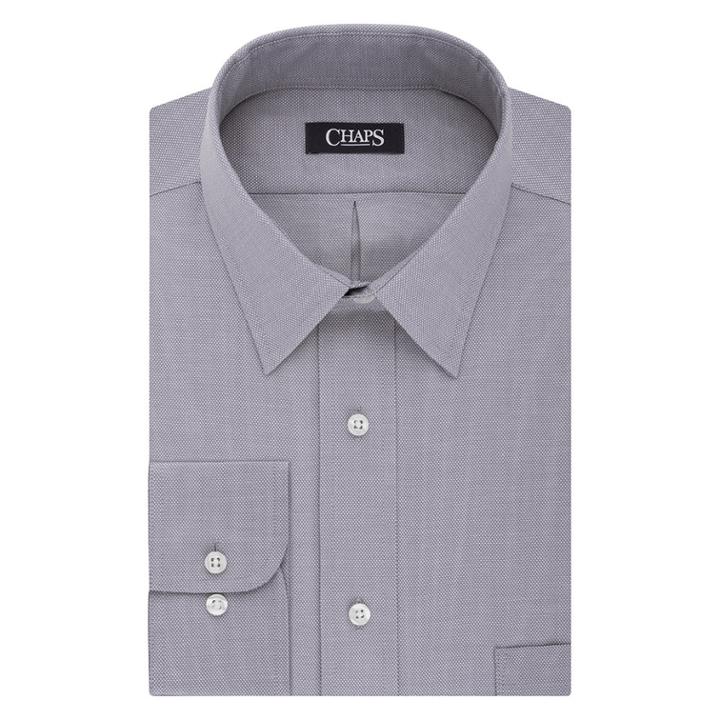 Big & Tall Chaps Regular-fit Stretch-collar Wrinkle-free Dress Shirt, Men's, Size: 18.5 36/7b, Silver