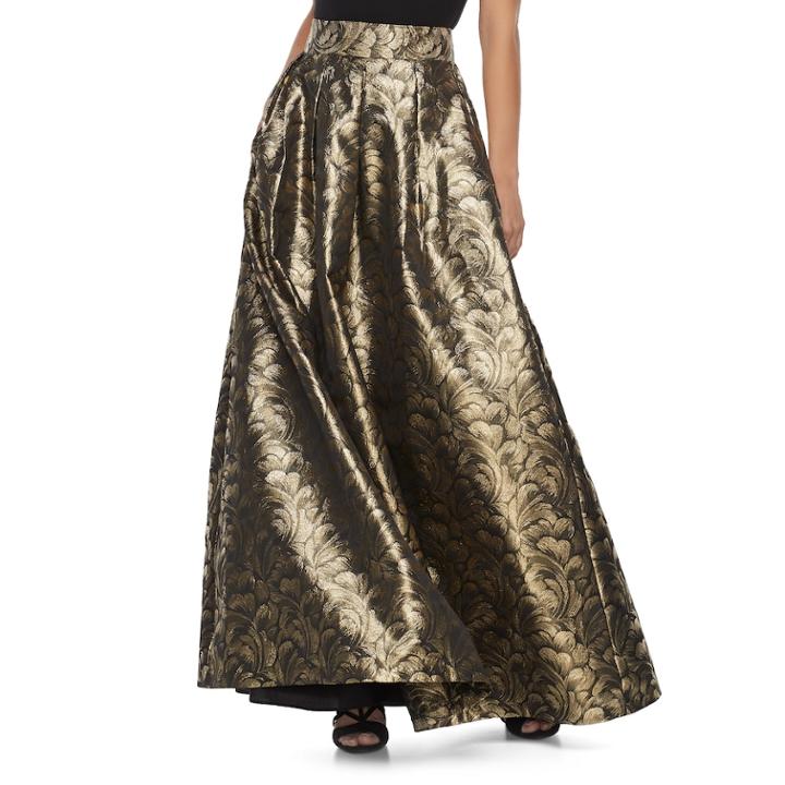 Women's Jessica Howard Pleated Metallic Ball Gown Skirt, Size: 16, Grey