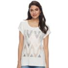 Women's Apt. 9&reg; Scoopneck Tee, Size: Medium, White