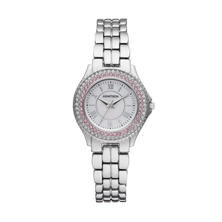 Armitron Women's Crystal Watch - 75/5332pmsv, Size: Small, Silver