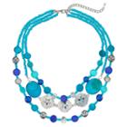 Blue Multi Strand Beaded Necklace, Women's