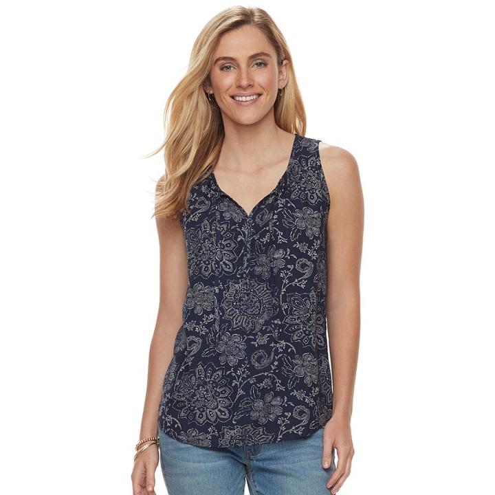 Women's Sonoma Goods For Life&trade; Challis Tank, Size: Xxl, Dark Blue