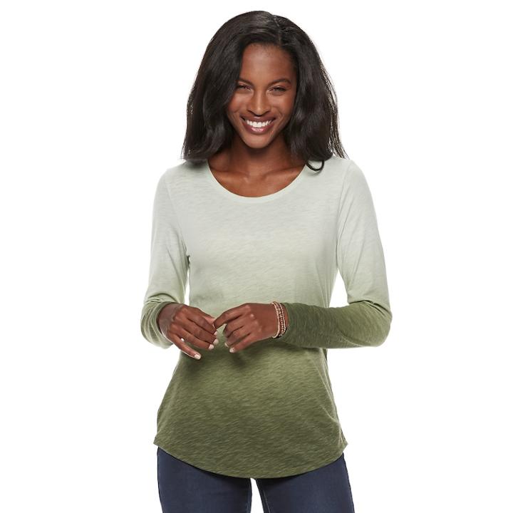 Women's Sonoma Goods For Life&trade; Essential Crewneck Tee, Size: Xxl, Med Green