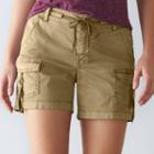 Women's Sonoma Goods For Life&trade; Twill Utility Shorts, Size: 12, Med Beige