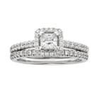 Igl Certified Diamond Frame Engagement Ring Set In 14k White Gold (1 Ct. T.w.), Women's, Size: 8.50