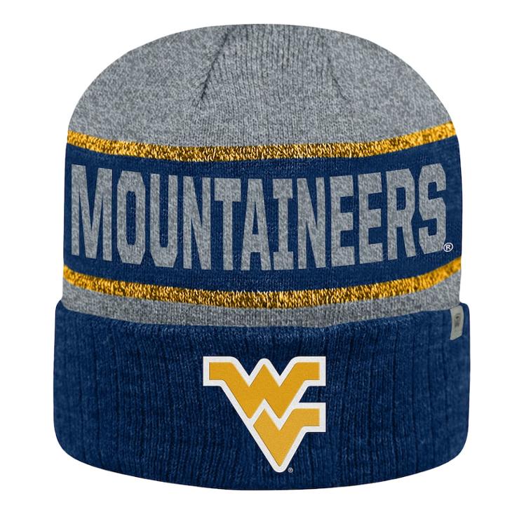 Adult Top Of The World West Virginia Mountaineers Below Zero Ii Beanie, Adult Unisex, Blue (navy)