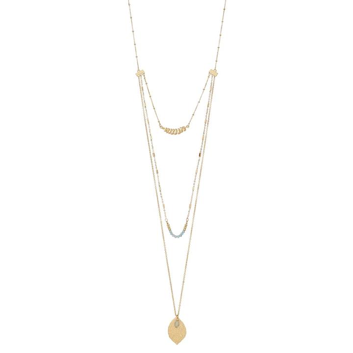 Lc Lauren Conrad Tiered Leaf Pendant Necklace, Women's, Blue