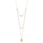 Lc Lauren Conrad Tiered Leaf Pendant Necklace, Women's, Blue
