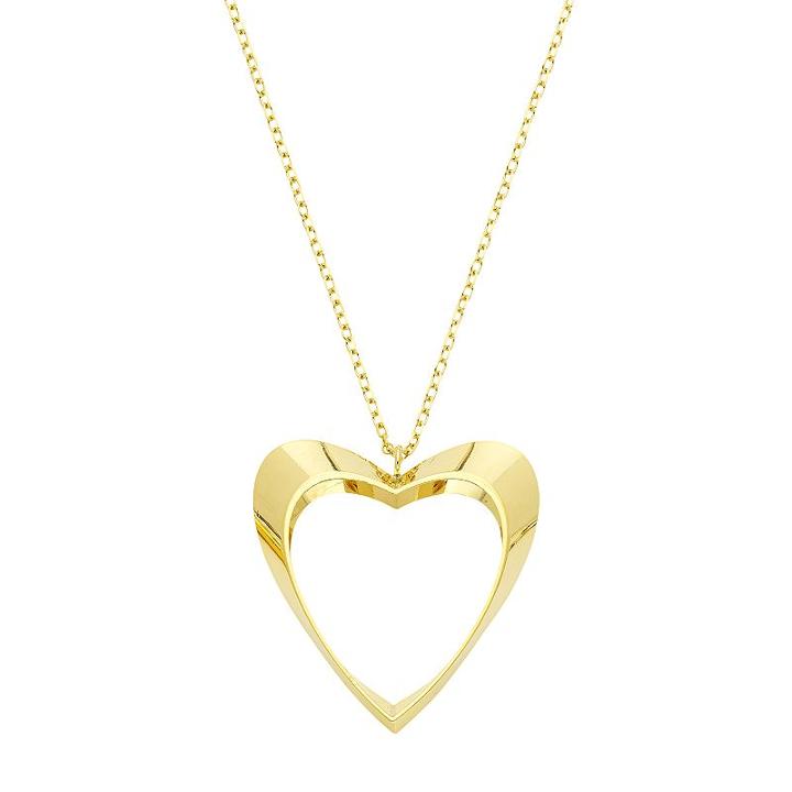 10k Gold Heart Pendant Necklace, Women's, Size: 18, Yellow