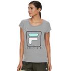 Women's Fila Sport&reg; Step Hem Short Sleeve Graphic Tee, Size: Small, Light Grey