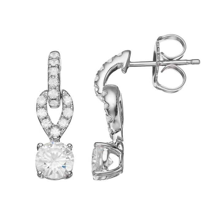 Forever Brilliant 14k White Gold 1 1/4 Carat T.w. Lab-created Moissanite Drop Earrings, Women's