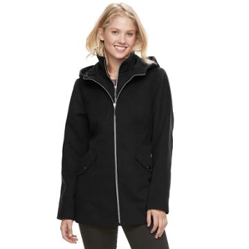 Women's D.e.t.a.i.l.s Hooded Bib Inset Jacket, Size: Xl, Black