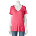 Women's Apt. 9&reg; Essential V-neck Tee, Size: Xl, Med Pink