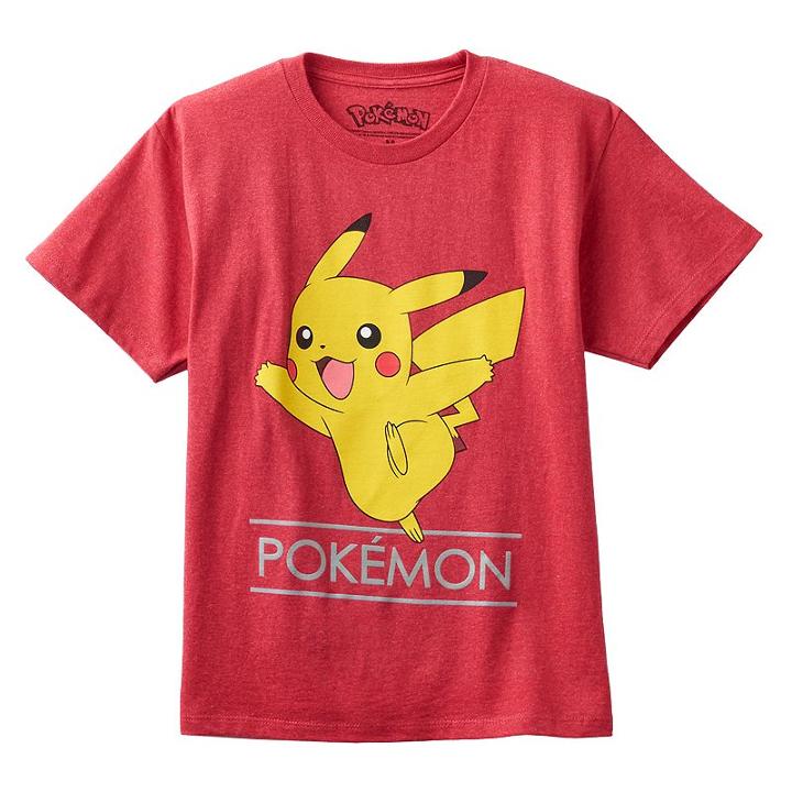 Boys 8-20 Pokemon Pikachu Jump Tee, Boy's, Size: Large, Med Pink