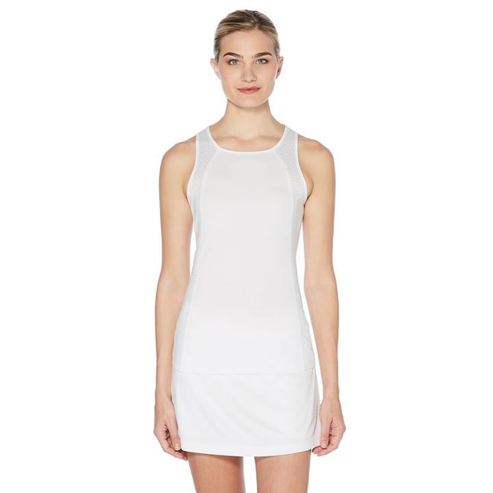 Women's Grand Slam White Mesh Panel Tennis Tank, Size: Xl