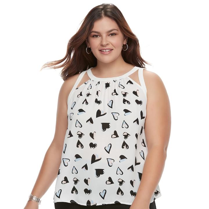 Juniors' Plus Size Candie's&reg; Halter Cutout Top, Teens, Size: 1xl, White